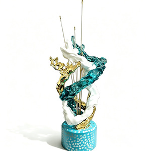 Escultura de Resina Transparente con Diseño de Olas de Agua, Estilo Moderno y Ecológico, Personalizable, para Decoración de Pisos en Hoteles y Oficinas - Product Image 3