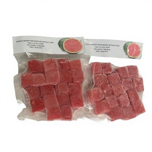 Dés de pastèque surgelés 100% frais, 25x25mm, sans pépins, 250g, emballage sous vide, blocs IQF pour la transformation des aliments et des boissons - Product Image 1