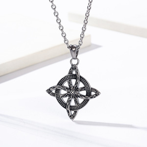 Collar Nórdico con Nudo Celta Eterno, Chapado en Oro de 22k, Colgante Unisex, Joyería para Regalo - Product Image 4