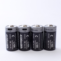 Baterai Isi Ulang USBC Ukuran C 1.5V 4100mWh Tegangan Konstan Lithium Ion Li-ion untuk Perangkat Elektronik