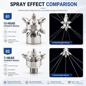 360. Stainless Steel Rotary Multi-Head Cleaning Nozzle Straight Jet <b>Spray</b> for Construction Surface <b>Cleaner</b> - Product Image 4