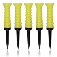Tees de golf durables de 83 mm - Accessoires de golf promotionnels en gros avec dessus en plastique et caoutchouc, modèle 5 pièces WJ630