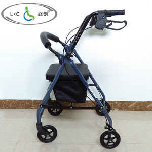 Lutron <b>Rollator</b> <b>Walker</b> 6 Inch Wheels Foldable Sturdy Walking Aid For Elderly Grocery Shopping - Product Image 2