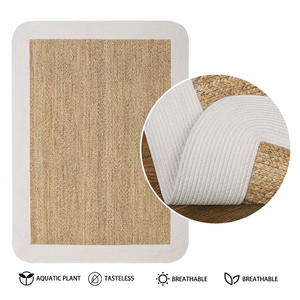 พรมสานใยหญ้าทะเลสีขาวคลาสสิก รูปทรงสี่เหลี่ยมผืนผ้า ลายสั่งทำได้ สำหรับห้องรับประทานอาหาร/ห้องนั่งเล่น ป้องกันแบคทีเรีย บางเบา ปลอดภัยต่อสุขภาพ - Product Image 2