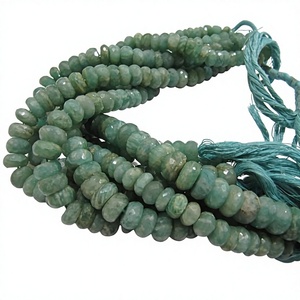 Cuentas de Amazonita Verde Natural Facetadas en Forma de Rondelle de 7-10 mm, Hilo de Cuentas de Piedras Preciosas de 8 Pulgadas de Largo - Product Image 1