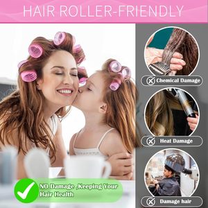 Bigoudis sans chaleur personnalisés en gros, outils de coiffure DIY, bigoudis de 32 mm de diamètre avec épingles - Product Image 4