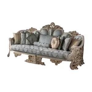 法国古典手工雕刻实木欧式布艺沙发套装组合客厅高档定制沙发
