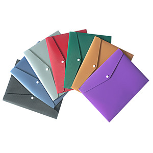 Bán buôn A4 Kích thước nhựa các loại màu sắc 0.3mm siêu dày tài liệu Stud tập tin thư mục tập tin phong bì với Snap Nút - Product Image 2