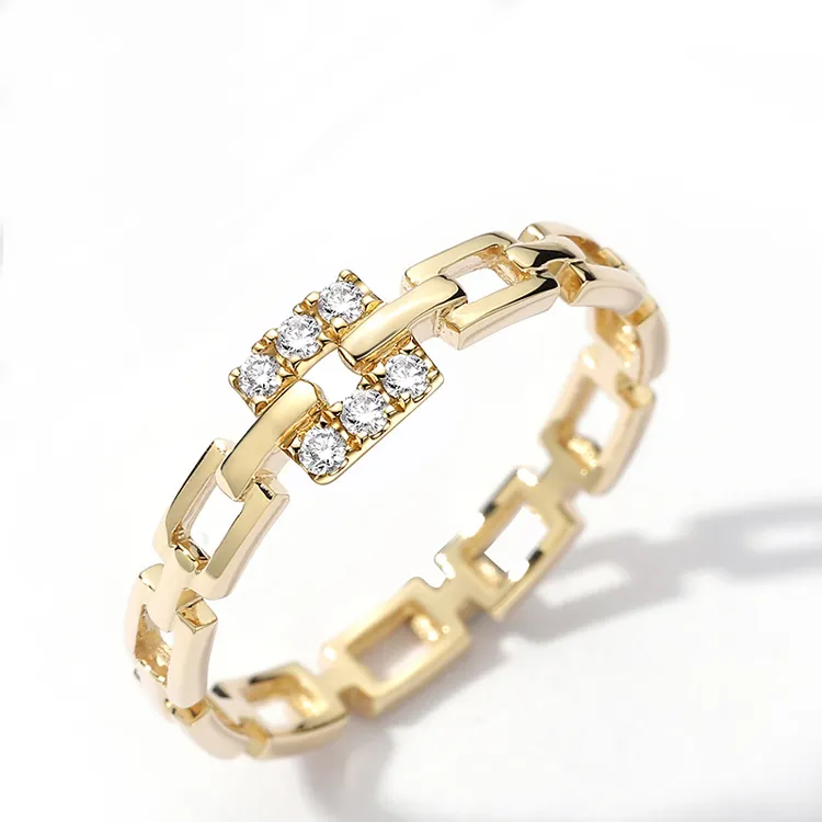 Gioielli hotsale in stile coreano anelli di fidanzamento con diamanti in oro reale 18 carati disegni classici per ragazze