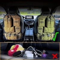 Organisateur de panneau de siège de voiture tactique en tissu Oxford avec 5 pochettes Molle détachables, universel, compatible avec la plupart des véhicules B118