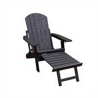 Chaise de pêche pliable noire en gros avec repose-pieds, écologique, durable, pour extérieur, plage, cour, mobilier traditionnel