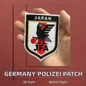 Maßgefertigtes Deutschland Polizei Gewebtes Abzeichen 3D Klett-Patch mit Denim-Nährand - Product Image 2