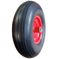 Roue de brouette en mousse PU anti-crevaison, vente en gros d'usine OEM, pneu solide en polyuréthane 3.50-8 4.00-8 pour chariot à main