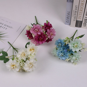 Fleurs Artificielles Hibiscus et Pivoine à 7 Têtes en Soie pour Décoration de Salon, Table Basse et Arrière-plan de Mariage - Product Image 5