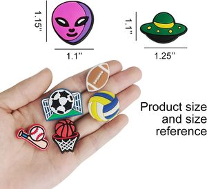 Pvc Schoenenbedels Voor Tieners Sportspelden Met Basketbalvoetbal Honkbal Videogame Astronaut-Thema 'S - Product Image 5