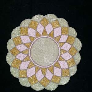Artisan Handcrafted <b>Beaded</b> Table <b>Coasters</b> Set Vibrant Colorful Design Eco-Friendly Materials for Dining Table Decor Bars - Product Image 3