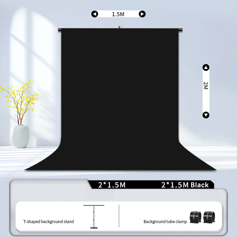 Toile de fond noire en T 2x1,5M + 2*1,5M