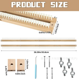 Planche à tricoter en bois avec picots en plastique pour outils de tricotage artisanal - Product Image 4