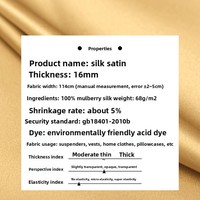 En stock Tissu brocart 100% Soie de mûrier 16 mommes, largeur 114 pouces, 120 couleurs, résistant à l'abrasion, pour vêtements de nuit, lingerie et accessoires pour cheveux