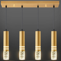 Lustre en cristal de fer à LED de vente chaude lampe de forme longue exclusive transfrontalière pour la taille de cuisine petite