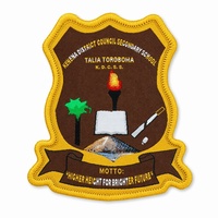 Écusson tissé personnalisé, badge brodé, fil polyester pour vêtements, uniforme, logo scolaire