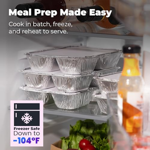 Contenedor Desechable de Aluminio para Alimentos, Ecológico, con Dos Compartimentos y Tapa - Product Image 4