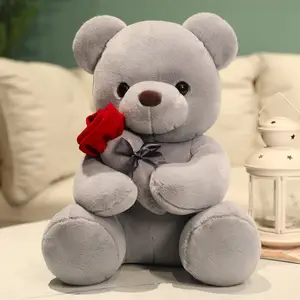 Plush Stuffed Teddy Bear Valentines Day Gift Stuffed Animal Plush Toy Rose Plush Toy Gift For Pretty Girls