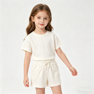 Nuovo Arrivo 2026: Set Abbigliamento <span class=keywords><strong>Bambina</strong></span> in Bambù 2 Pezzi - T-Shirt a Maniche Corte e <span class=keywords><strong>Pantaloncini</strong></span> Tinta Unita, Completo Casual per Bambini - Product Image 4