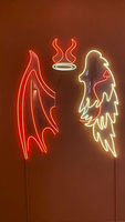 Ailes d'ange personnalisées enseigne lumineuse LED Tube néon conception personnalisée télécommande décoration de bâtiment événement boutique publicité disponible