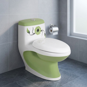 WC monobloc moderne en céramique à double chasse avec siphon en P, à poser au sol, automatique, pour hôtels, maisons, salles de bain et usage extérieur - Product Image 5