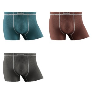 Caleçons boxers pour hommes taille mi-haute, couleur unie, en coton et élasthanne, tricotés, antibactériens - Product Image 3