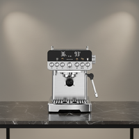 Machine à café expresso semi-automatique commerciale en acier inoxydable électrique 240 ml, système de brassage d'eau chaude, pression de 19 bars