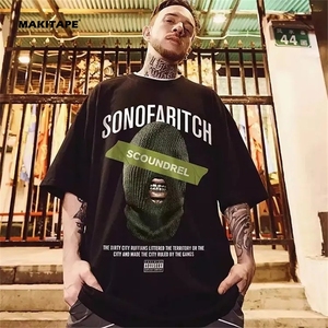 เสื้อยืดสตรีทแวร์ Y2K ผ้าฝ้าย 100% พิมพ์ลายด้วยเครื่องพิมพ์ DTG แบบกำหนดเอง เสื้อยืดโอเวอร์ไซส์ทรงหลวม ไหล่ตก ลายกราฟิกแบบรีเฟอร์บิช เสื้อยืดผู้ชาย - Product Image 2