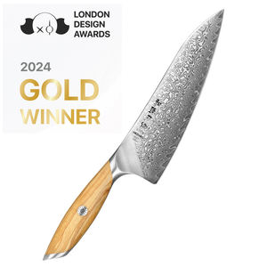 سكاكين بمقبض من خشب الزيتون مصنوعة من لب صلب صلب ومسحوق دمشقي 73 طبقات مخصصة من HEZHEN <span class=keywords><strong>8</strong></span> بوصة - Product Image 2