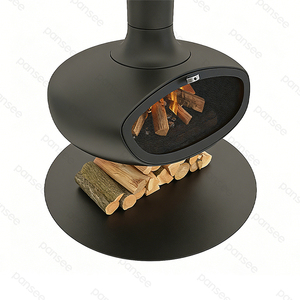 Estufa de Leña Independiente para Interiores PANSEE AF-800, Diseño Moderno, <span class=keywords><strong>Quemador</strong></span> Colgante de Acero al Carbono para Calentar con Leña o <span class=keywords><strong>Pellets</strong></span> - Product Image 4