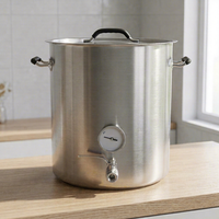 Marmite à soupe en acier inoxydable, marmite à soupe équipée d'un thermomètre, marmite à soupe avec robinet à bille, marmite à soupe de grande capacité