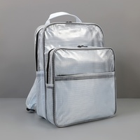 Version coréenne 17 pouces PVC antistatique sans poussière sac à dos pour salle blanche 40*30*20 sac à outils informatique en maille complète fermeture à glissière lettre