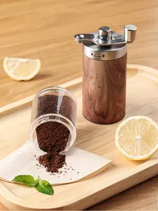 Manual Coffee Grinder Wood Grain Hand Coffee Grinder With Adjustable Conical Ceramic Burr