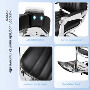 Silla de peluquero King retro, muebles de salón de cuero vintage modernos con base cromada duradera a la venta en <span class=keywords><strong>Miami</strong></span> de EE. UU. - Product Image 4