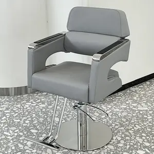 Fancy PU Leather Salon Furniture Anti-fatigue Floor Mat Chair Hairdresser Barber Chair Black Salon Barber Shop Chair