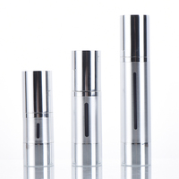 Flacon pulvérisateur sous vide haut de gamme pour crème contour des yeux, emballage cosmétique, flacon rond 50 ml en plastique AS, conteneur airless pour écran solaire
