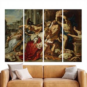 Lienzo Impreso: El Masacre de los Inocentes, Obra de Arte Clásica Art Deco, Panel de 4 Piezas Enmarcado para Colgar en Galería - Product Image 1
