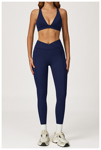 Fille <span class=keywords><strong>Sport</strong></span> <span class=keywords><strong>Pas</strong></span> <span class=keywords><strong>Cher</strong></span> Logo Personnalisé Unique Actif Modeste Vietnam Gym Wear Femmes Ensembles Avec Leggings Taille Haute - Product Image 2