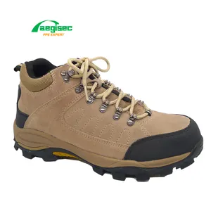 AEGISEC safety men's work boots steel toe cap safety shoes cow suede anti slip rubber sole hiking boots safety