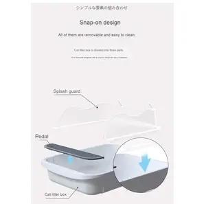 Vente en gros, extra large, bac à litière <span class=keywords><strong>pour</strong></span> chat neuf, toilettes <span class=keywords><strong>pour</strong></span> <span class=keywords><strong>chaton</strong></span> anti-éclaboussures semi-fermées épaissies 20L, fournitures bon marché <span class=keywords><strong>pour</strong></span> chat - Product Image 4