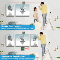 Inclinomètre numérique à double laser rechargeable avec rétroéclairage LCD, aimant sur 4 côtés, rotation automatique pour la construction et les travaux d'ingénierie civile