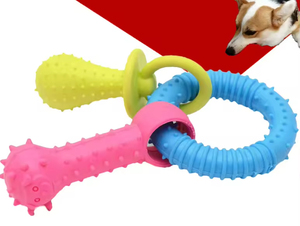 Anyfeel - Juguetes Masticables Duraderos y Ecológicos de TPR con Sabor a Pollo para Perros, 2.5 cm, Juguetes Modernos con Sonido, Palitos Coloridos y Anillos de Dentición - Product Image 5