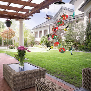 Carillon à vent de jardin charmant Mangeoire à colibris et boisson Mangeoire à <span class=keywords><strong>nectar</strong></span> suspendue pour oiseaux en plastique - Product Image 5