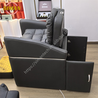 Fauteuil de shampooing électrique en cuir synthétique Siman, repose-pieds réglable, éponge haute densité, bac dissimulé - Salon commercial