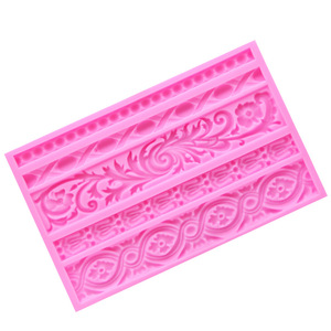 Stampo in Silicone per Bordi 3D Fai-da-Te per Decorazioni di Zucchero, Argilla, <span class=keywords><strong>Biscotti</strong></span> e Cupcake, Stampo per Fondente - Product Image 5
